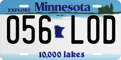MN license plate 056LOD