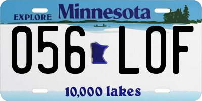MN license plate 056LOF