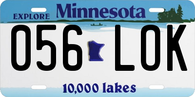 MN license plate 056LOK