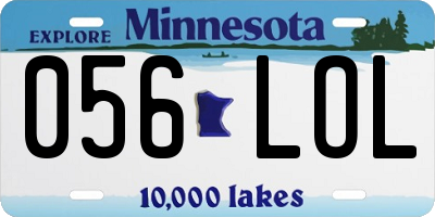 MN license plate 056LOL