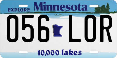 MN license plate 056LOR