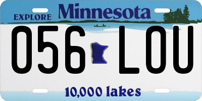 MN license plate 056LOU