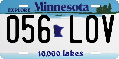 MN license plate 056LOV