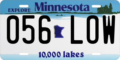 MN license plate 056LOW