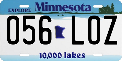 MN license plate 056LOZ