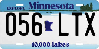MN license plate 056LTX