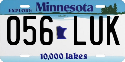 MN license plate 056LUK