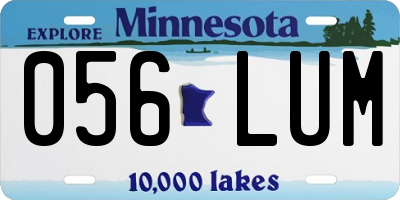 MN license plate 056LUM