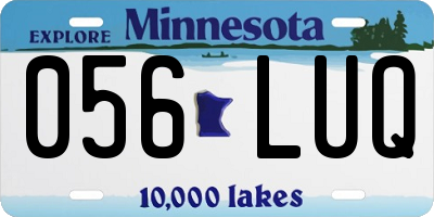 MN license plate 056LUQ