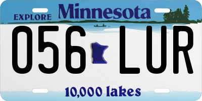 MN license plate 056LUR