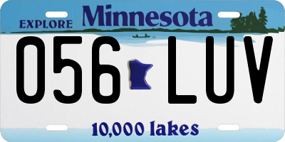 MN license plate 056LUV