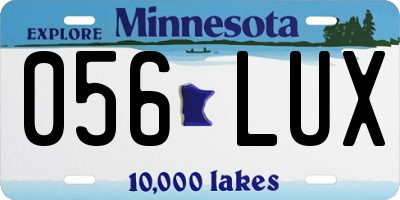 MN license plate 056LUX