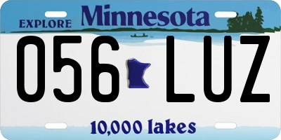 MN license plate 056LUZ
