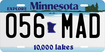 MN license plate 056MAD