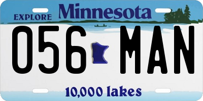 MN license plate 056MAN