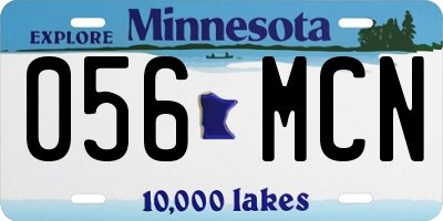 MN license plate 056MCN