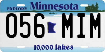 MN license plate 056MIM