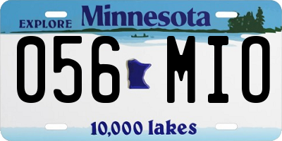 MN license plate 056MIO