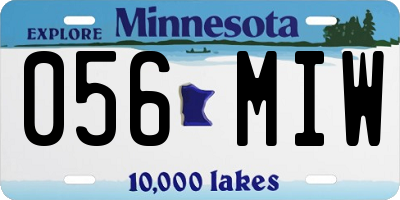 MN license plate 056MIW