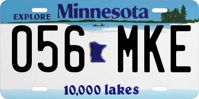MN license plate 056MKE