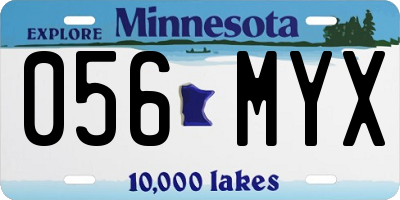MN license plate 056MYX