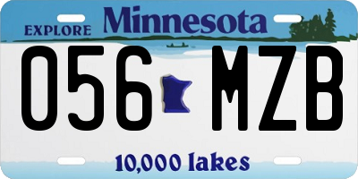 MN license plate 056MZB