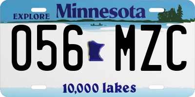 MN license plate 056MZC