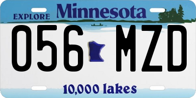 MN license plate 056MZD