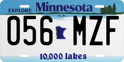 MN license plate 056MZF