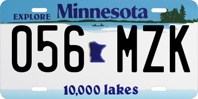 MN license plate 056MZK