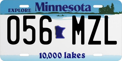 MN license plate 056MZL