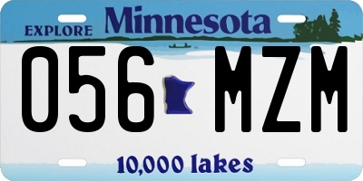 MN license plate 056MZM