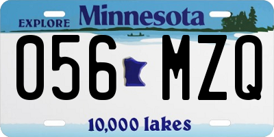 MN license plate 056MZQ
