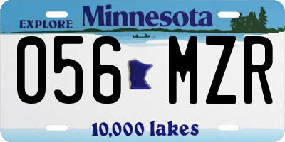 MN license plate 056MZR