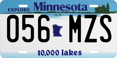 MN license plate 056MZS