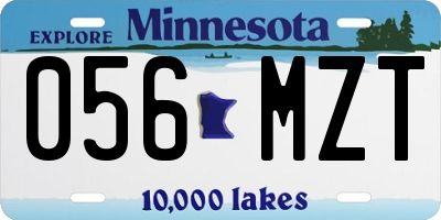MN license plate 056MZT