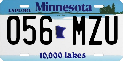 MN license plate 056MZU