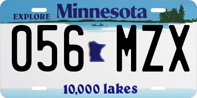 MN license plate 056MZX