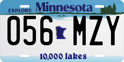 MN license plate 056MZY