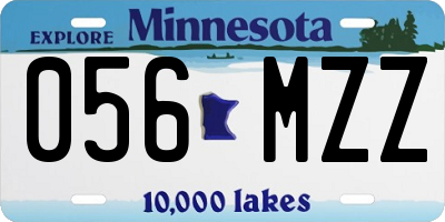 MN license plate 056MZZ