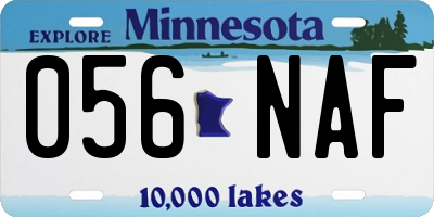 MN license plate 056NAF