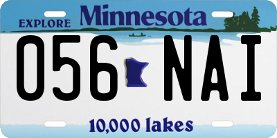 MN license plate 056NAI