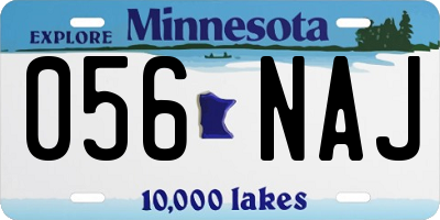 MN license plate 056NAJ