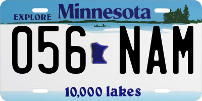 MN license plate 056NAM