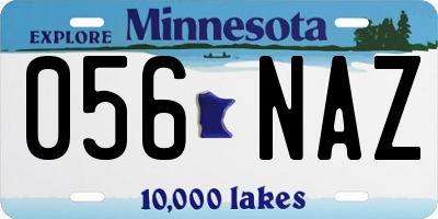 MN license plate 056NAZ