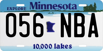 MN license plate 056NBA