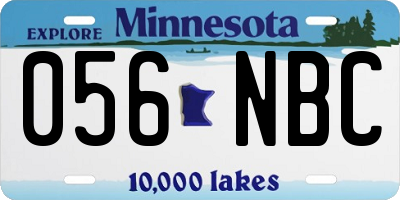 MN license plate 056NBC