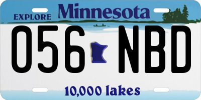 MN license plate 056NBD