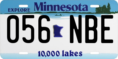 MN license plate 056NBE