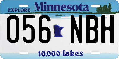 MN license plate 056NBH
